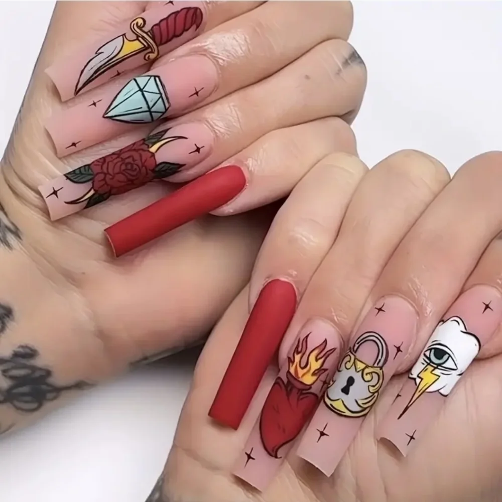 24 Pieces Fake press on nails